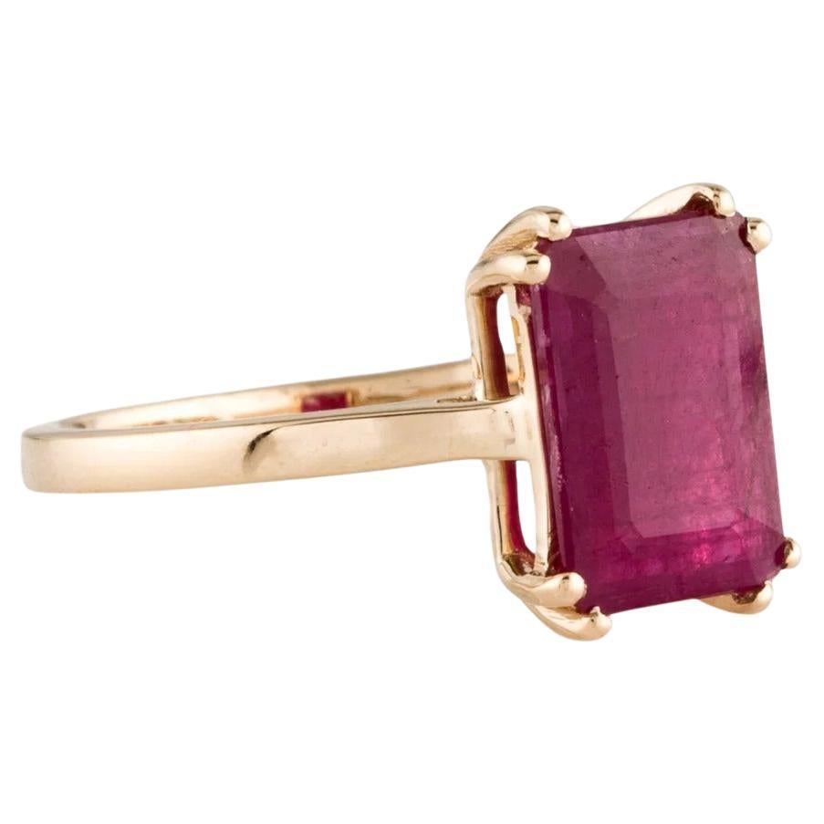 14K Ruby Cocktail Ring 1.46ct Size 6.75 - Vintage Style Fine Statement Jewelry For Sale