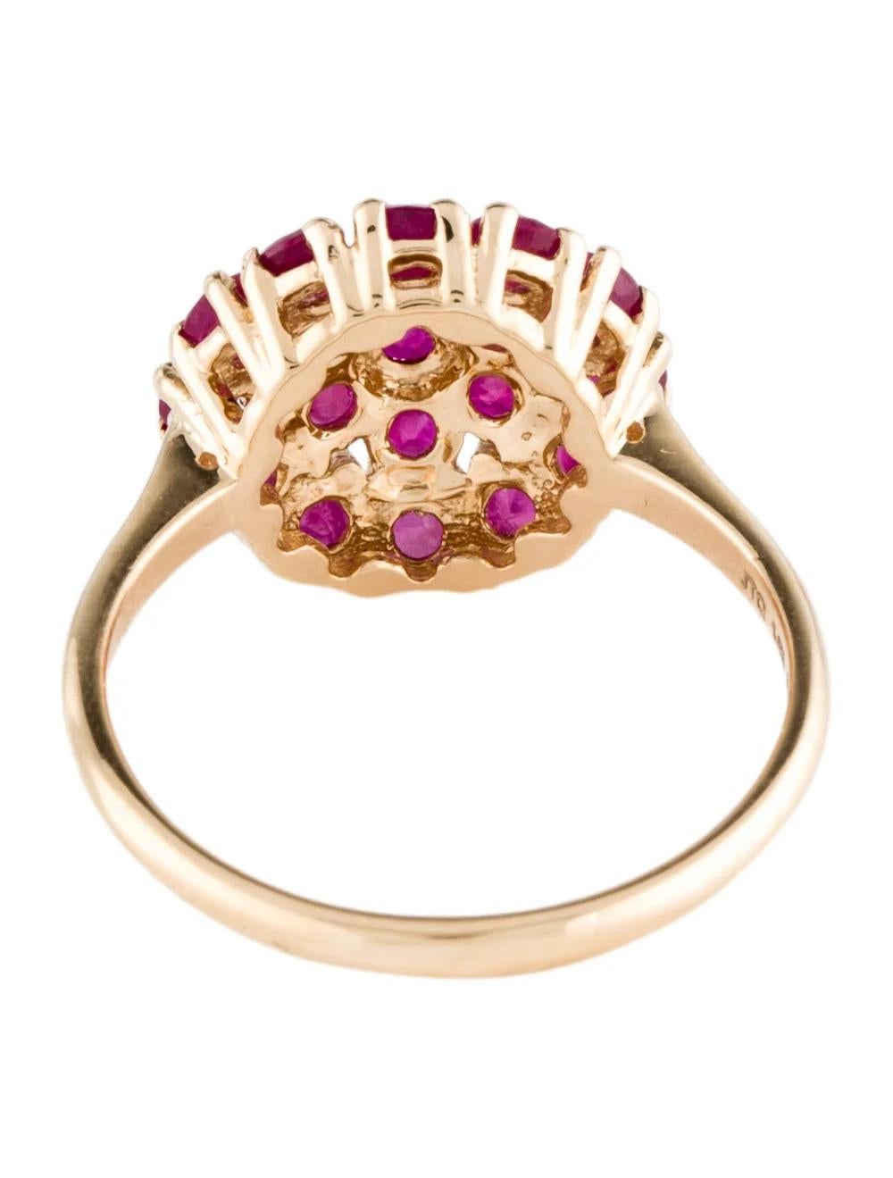 14K Ruby Cocktail Ring, Size 6.75: Elegant Design with Stunning Gemstone In New Condition For Sale In Holtsville, NY