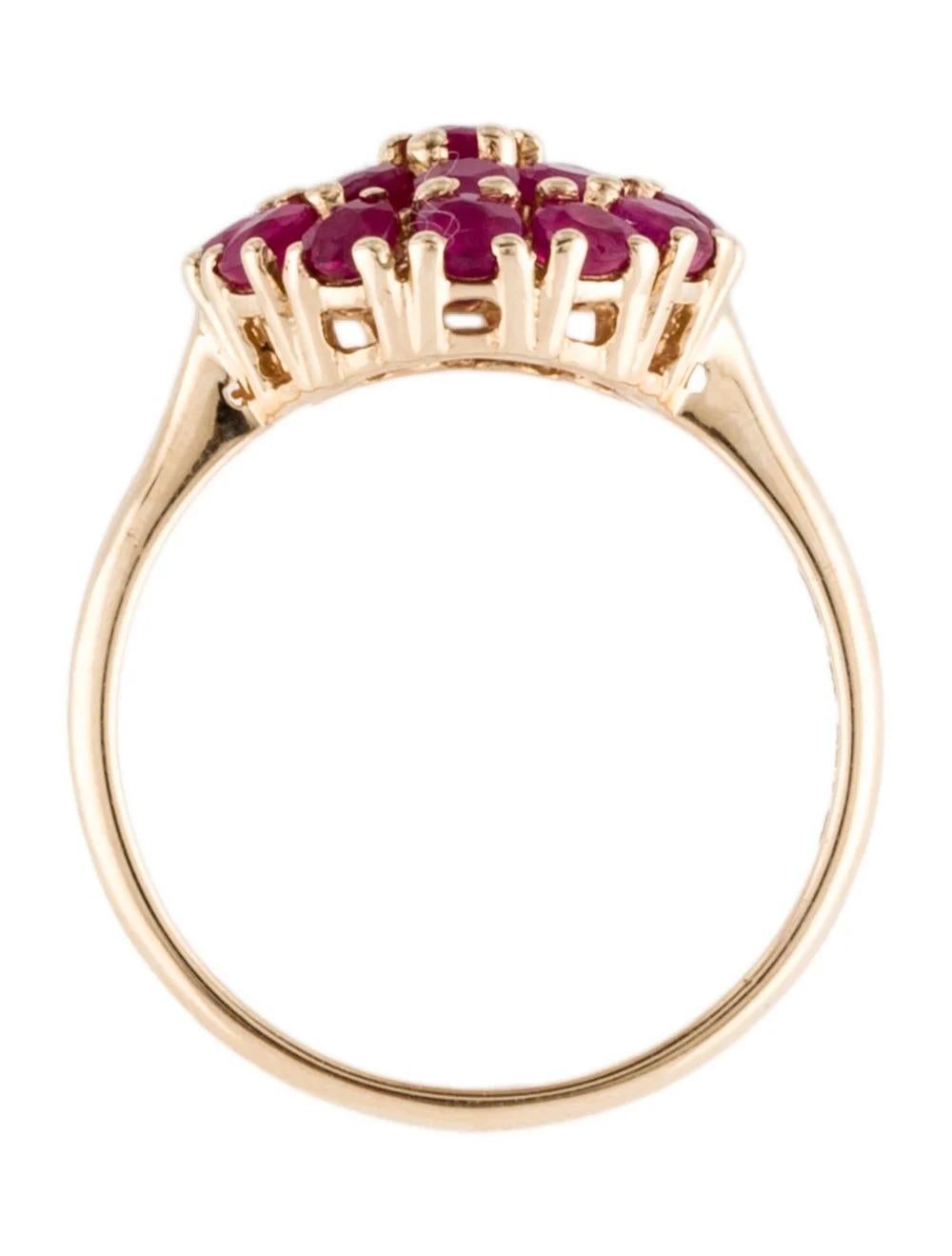 Women's 14K Ruby Cocktail Ring, Size 6.75: Elegant Design with Stunning Gemstone For Sale