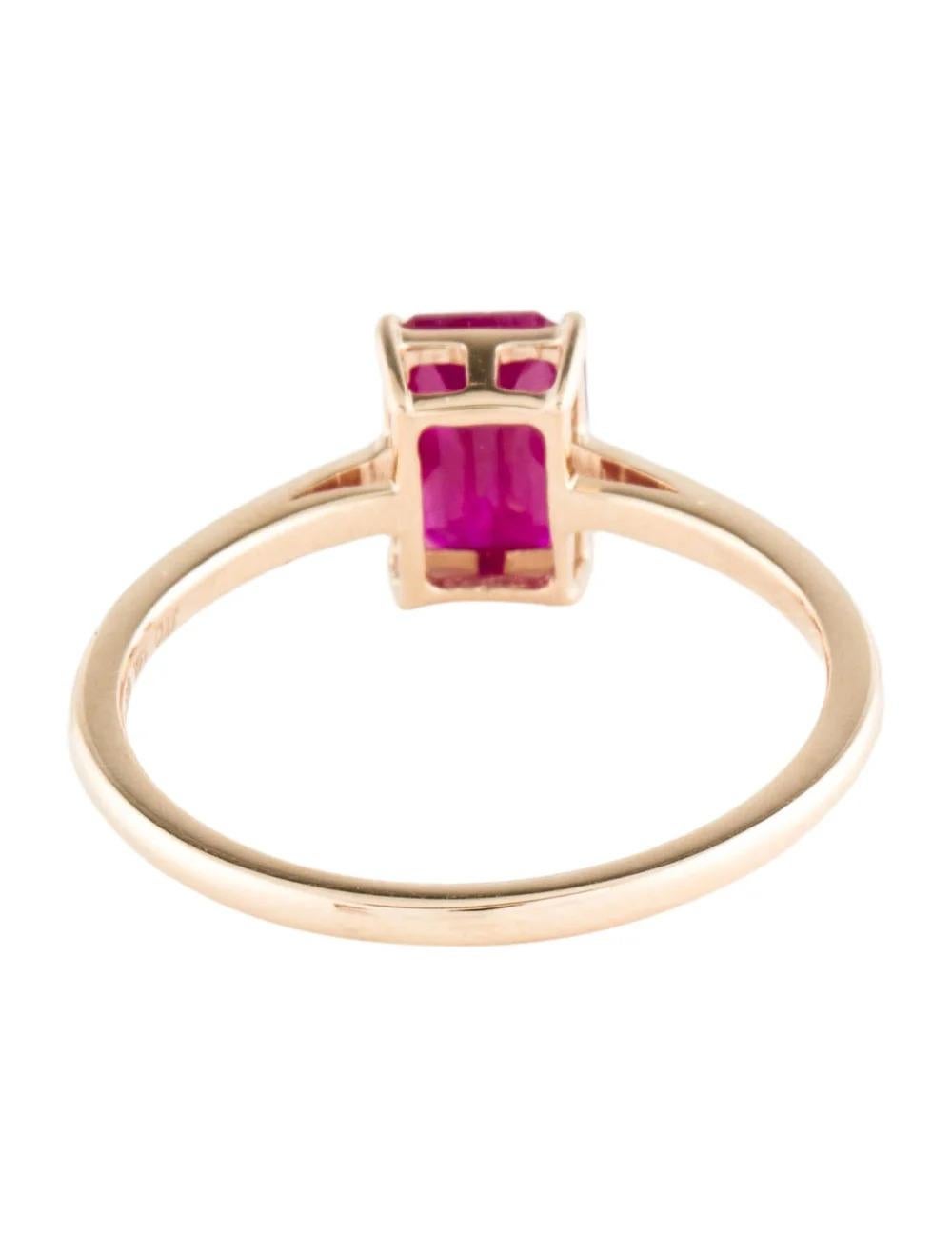 14K Ruby Cocktail Ring, Size 6.75: Elegant Red Gemstone in Yellow Gold Setting In New Condition For Sale In Holtsville, NY