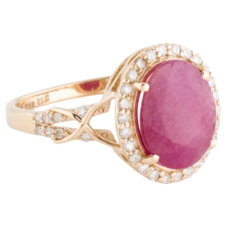 14K Ruby Diamond Cocktail Ring 3.52ct Size 7 - Vintage Style, Timeless & Elegant