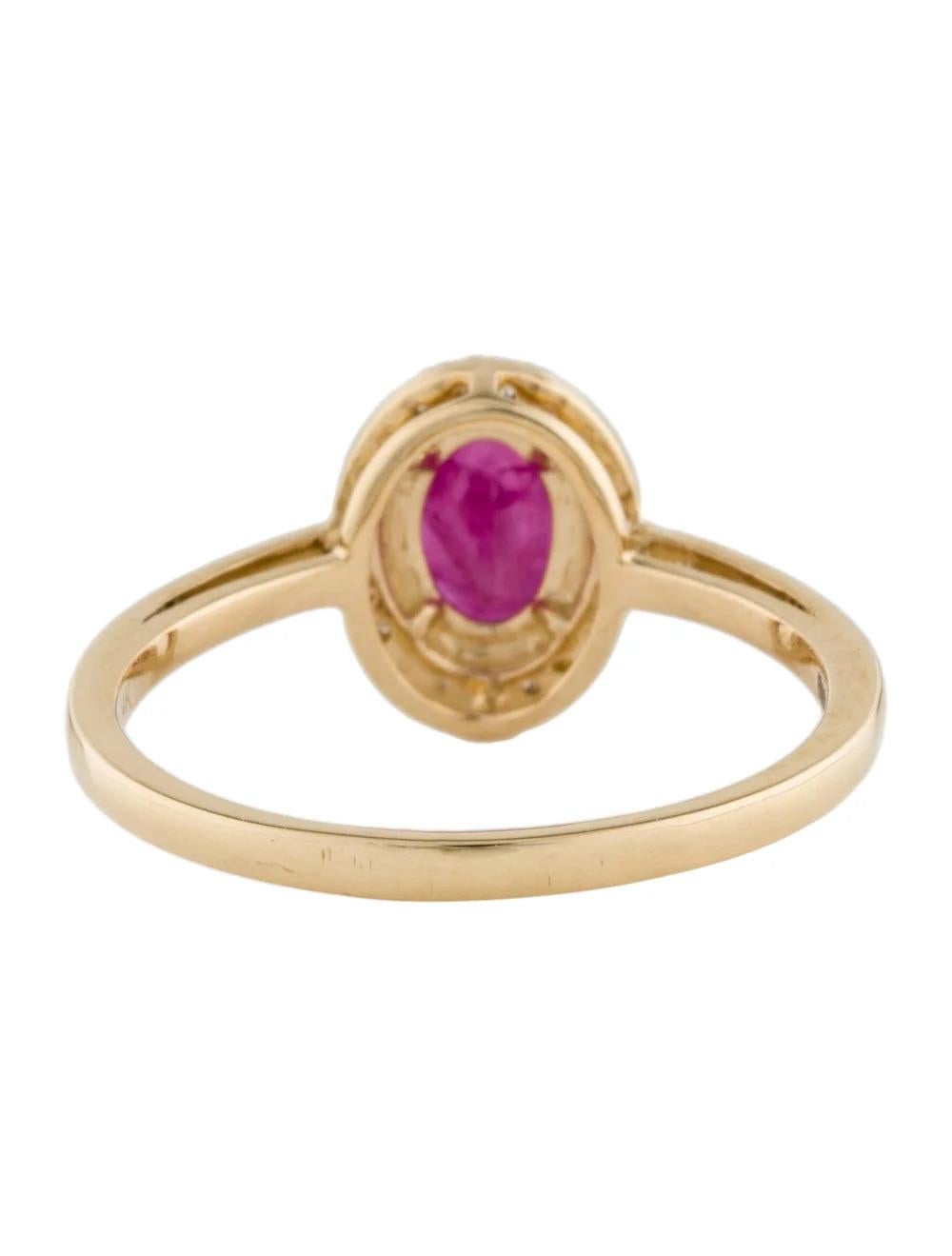14K Ruby & Diamond Cocktail Ring, Size 7 - Vintage Style, Statement Jewelry In New Condition For Sale In Holtsville, NY
