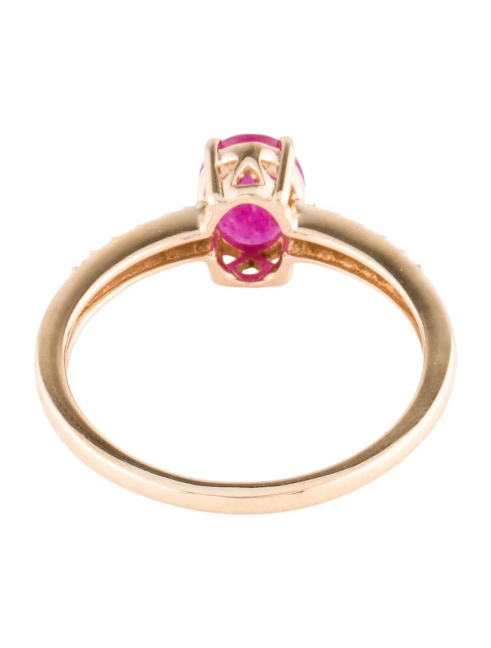 14K Ruby & Diamond Cocktail Ring - Size 8.75 - Timeless Elegance, Luxury Jewelry In New Condition For Sale In Holtsville, NY