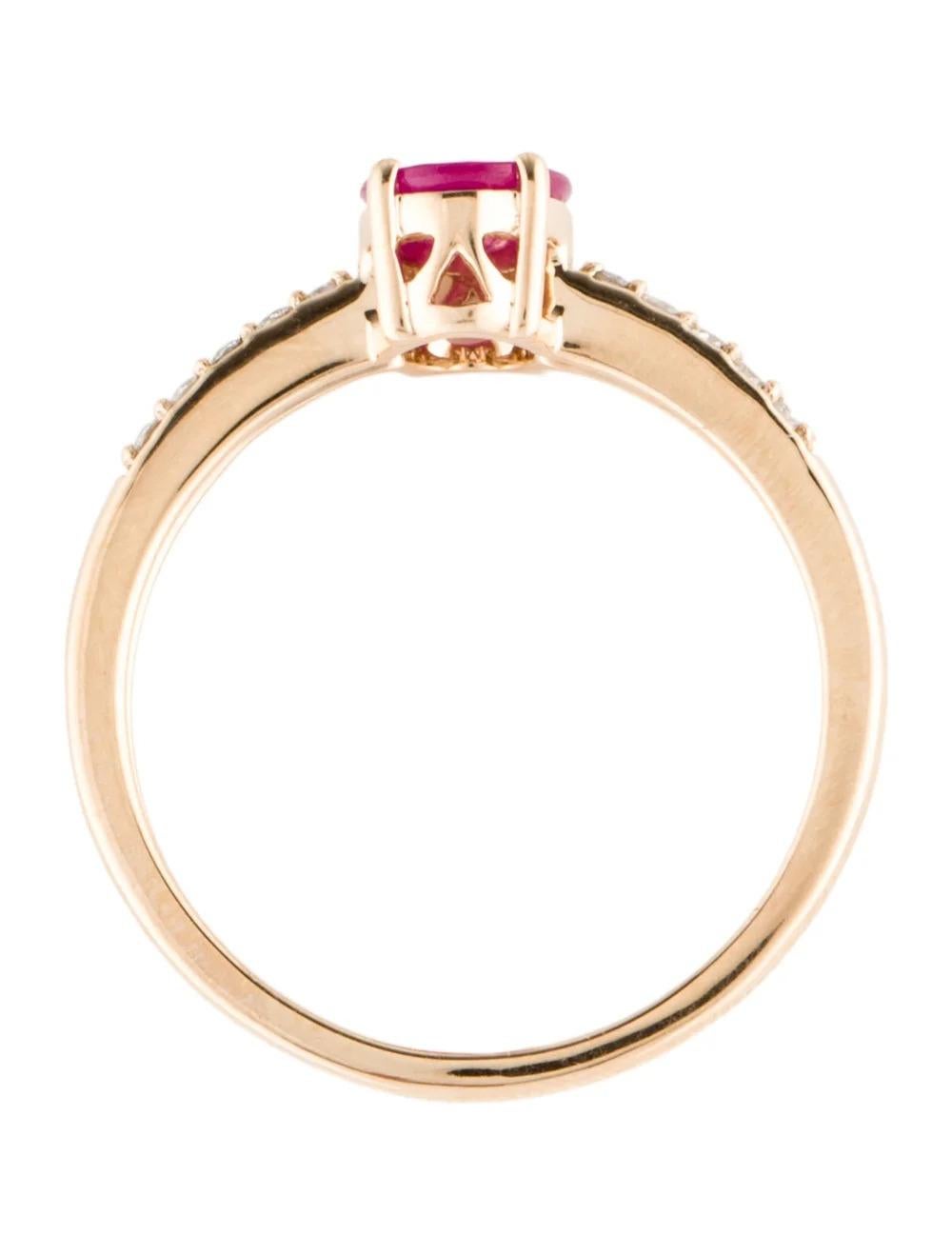 Women's 14K Ruby & Diamond Cocktail Ring - Size 8.75 - Timeless Elegance, Luxury Jewelry For Sale