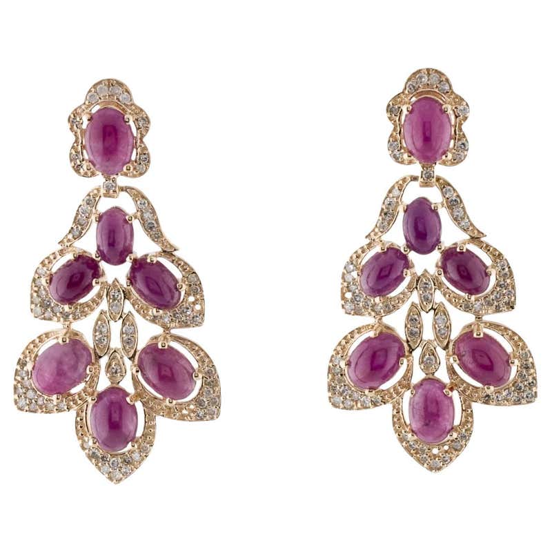 Antique Ruby Drop Earrings - 1,083 For Sale at 1stDibs | ruby drop ...