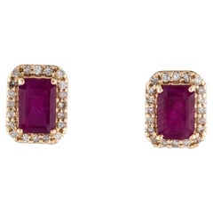 14K Boucles d'oreilles rubis et diamants, 1.63ctw - Classic Design, Timeless Beauty