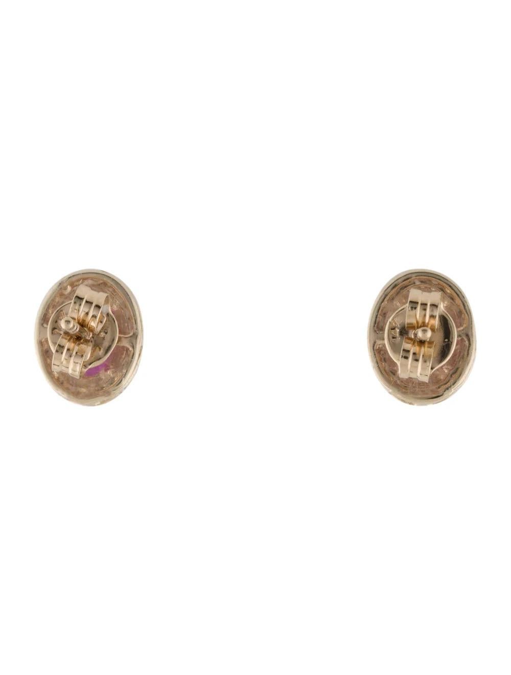 14K Ruby & Diamond Stud Earrings, 2.31ctw - Yellow Gold, Timeless Elegance In New Condition For Sale In Holtsville, NY