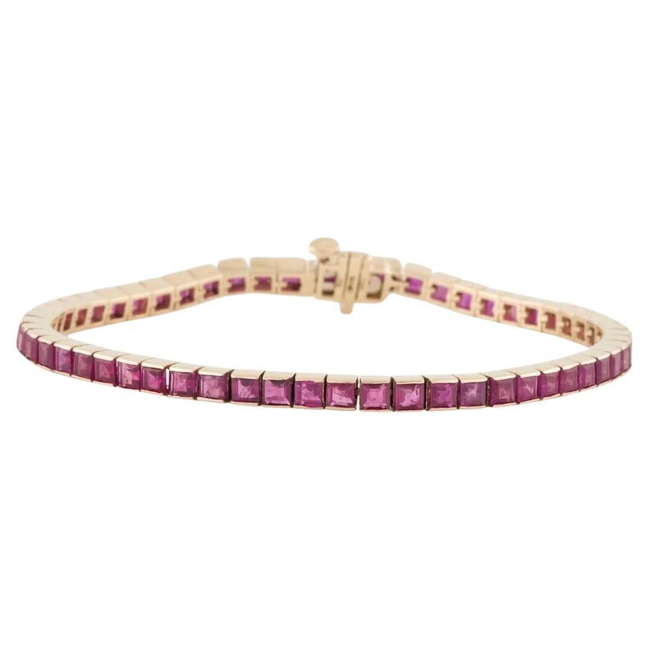 14K Ruby Link Bracelet, 10.13ctw - Stunning Design, Fine Jewelry, Red Gemstones For Sale