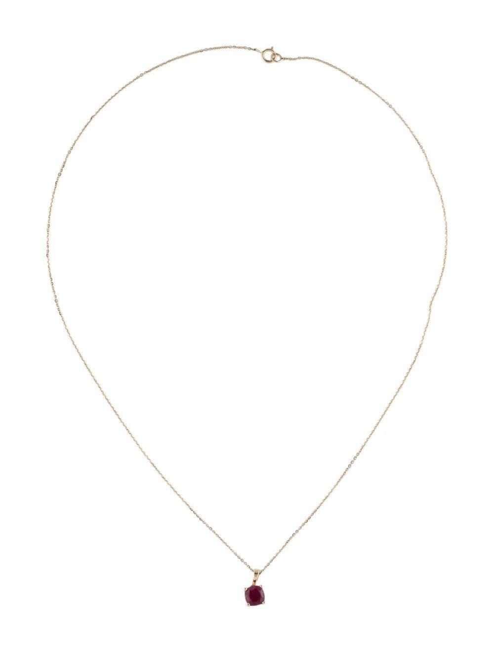 Collar Colgante Rubí 14K 1,49ct Oro Amarillo Joyería Vintage, Pieza Statement en Nuevo estado para la venta en Holtsville, NY