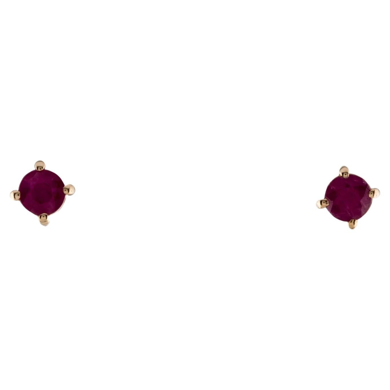 14K Ruby Stud Earrings, 0.55ctw For Sale