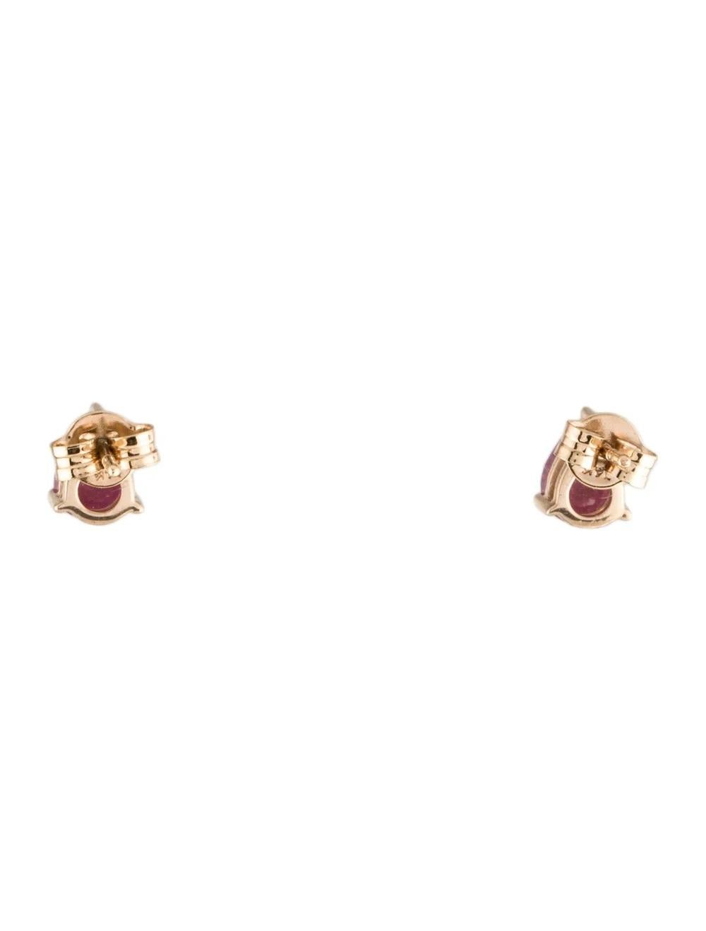Pear Cut 14K Ruby Stud Earrings 1.42ctw Pear Gold Red Gemstone - Luxury Jewelry For Sale