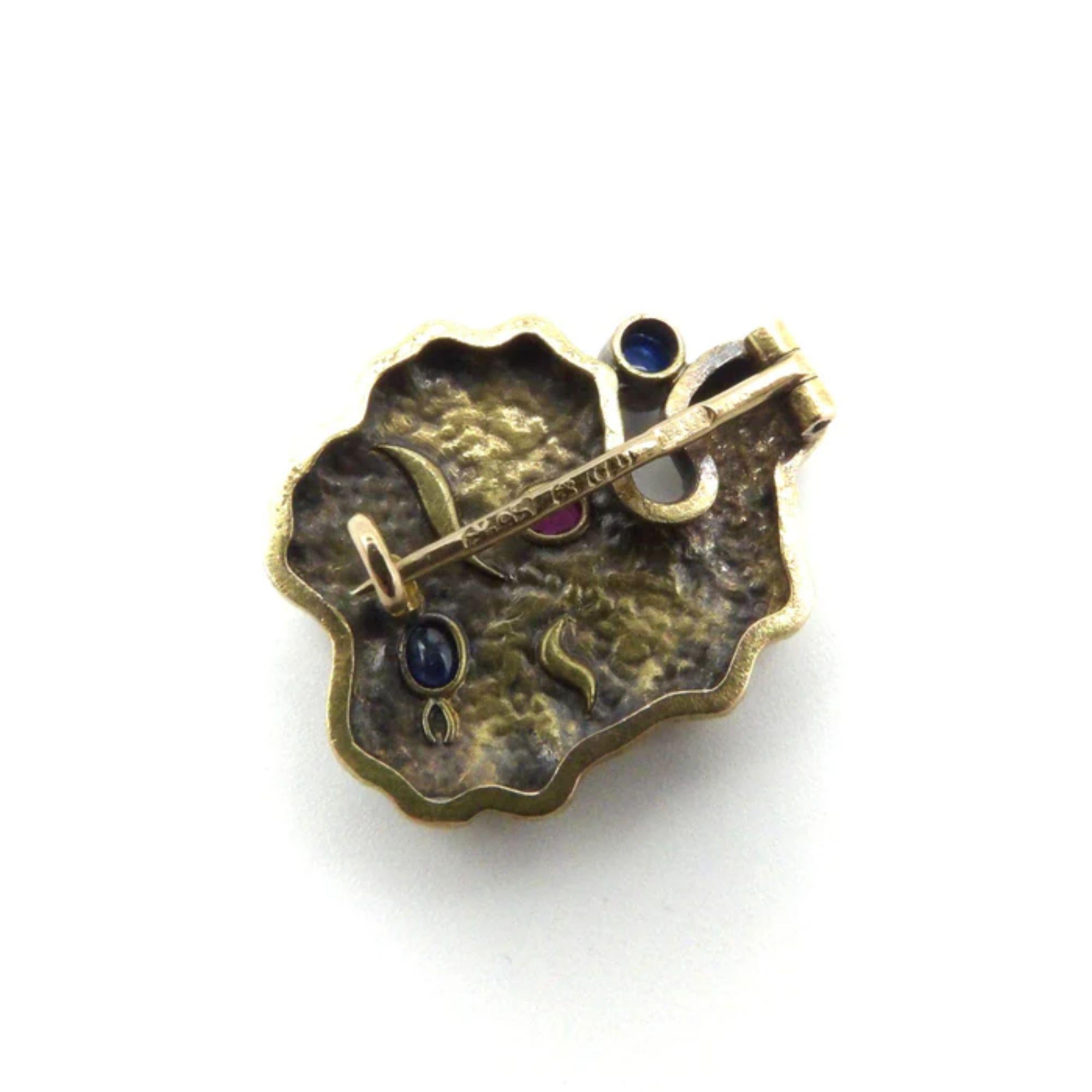 russian sapphire cluster brooch