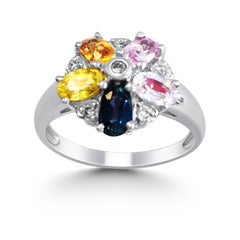 14 Karat Saphire Multi Gem Stone Ring