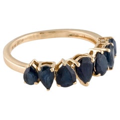 14K Sapphire Band Ring 1.86ctw Size 6.75 - Yellow Gold Elegant Jewelry, Luxury