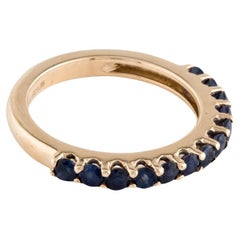 14K Sapphire Band Ring Size 7 - Vintage Style Jewelry, Timeless 
Elegant