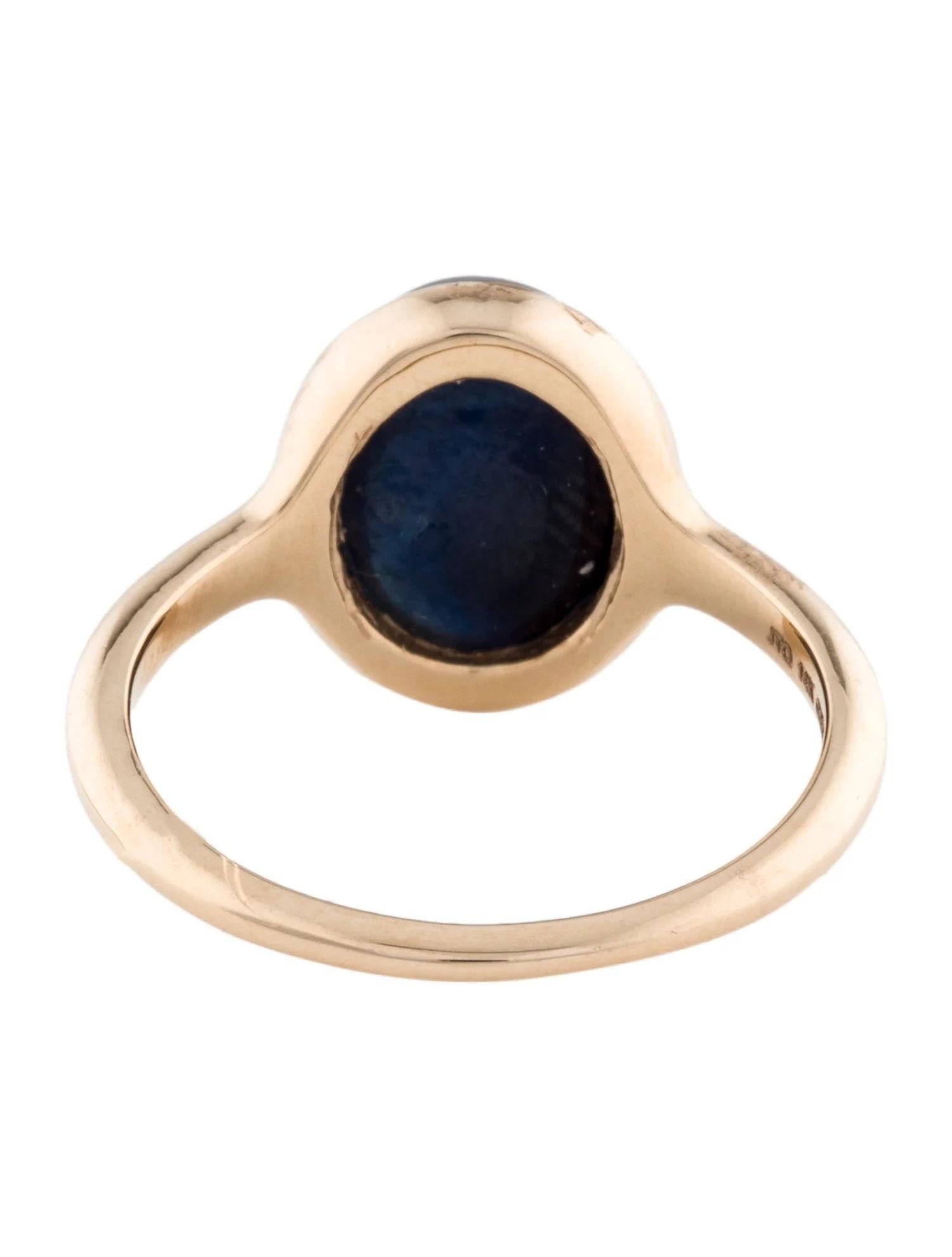 Oval Cut 14K Sapphire Cocktail Ring  7.00ct Oval Cabochon Sapphire  Yellow Gold  Size  For Sale