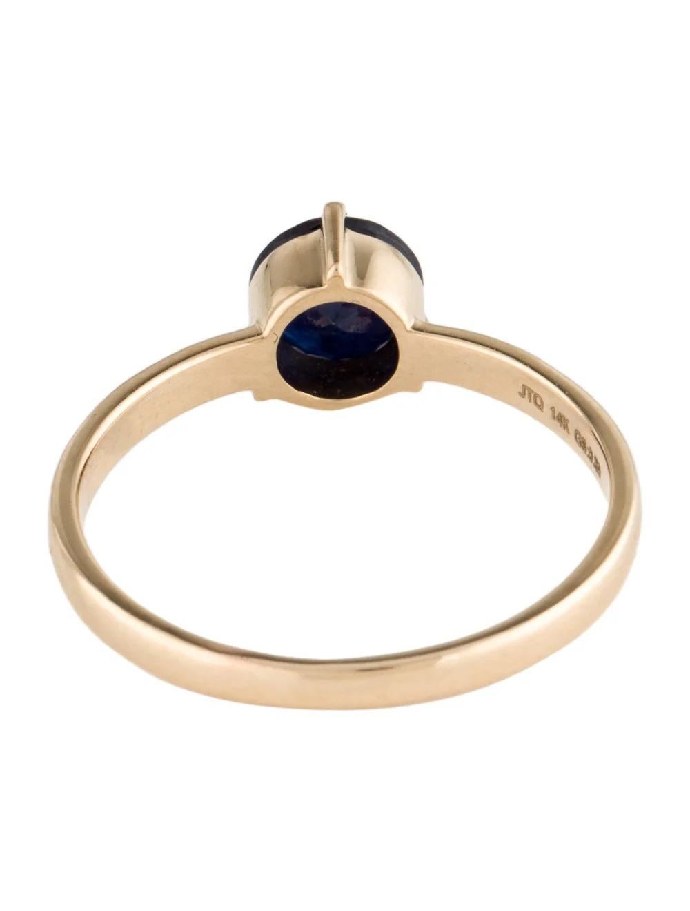 14K Sapphire Cocktail Ring, Size 6.75, Blue Gemstone Jewelry, Designer In New Condition For Sale In Holtsville, NY