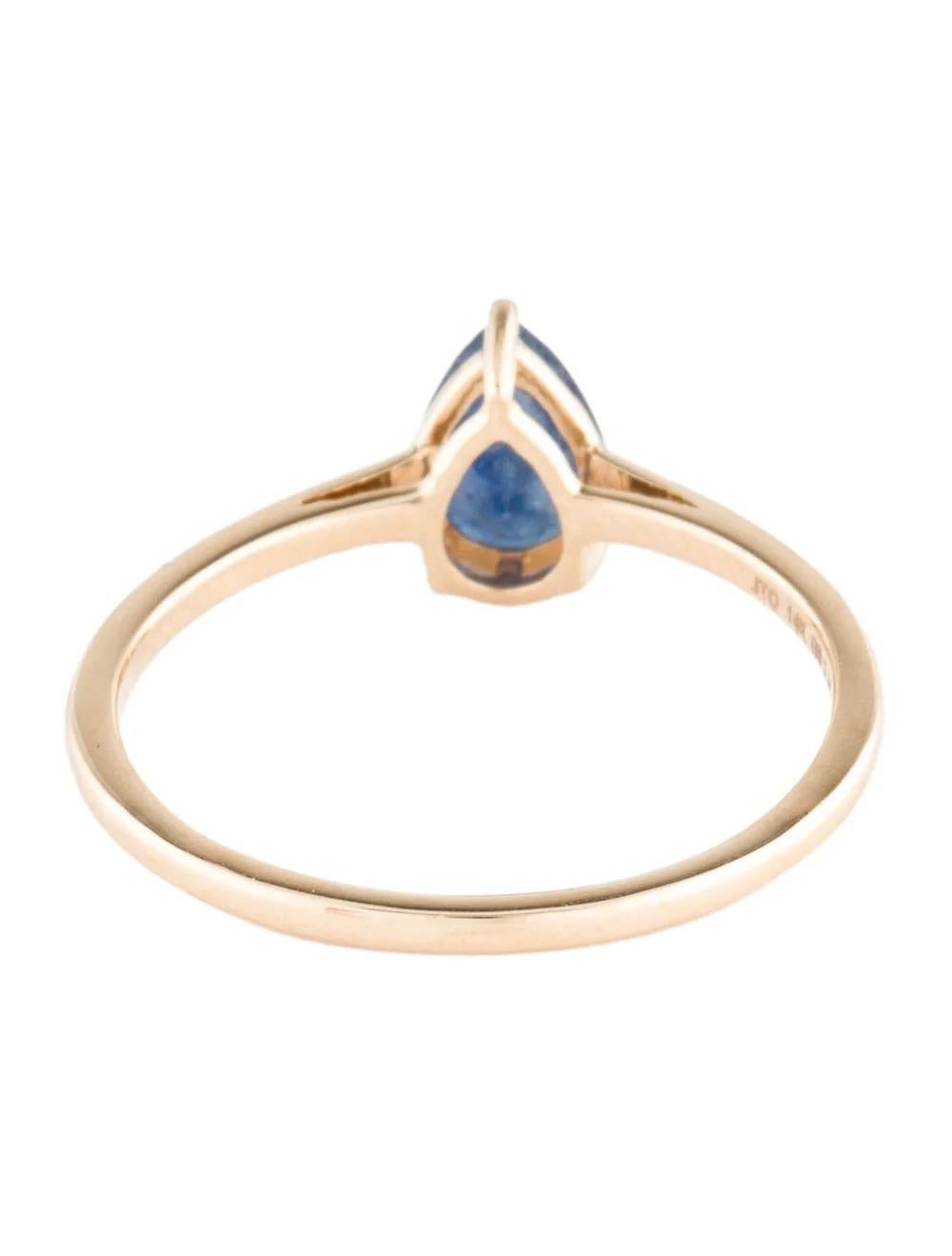 14K Sapphire Cocktail Ring, Size 6.75: Timeless Blue Gemstone, Statement Jewelry In New Condition For Sale In Holtsville, NY