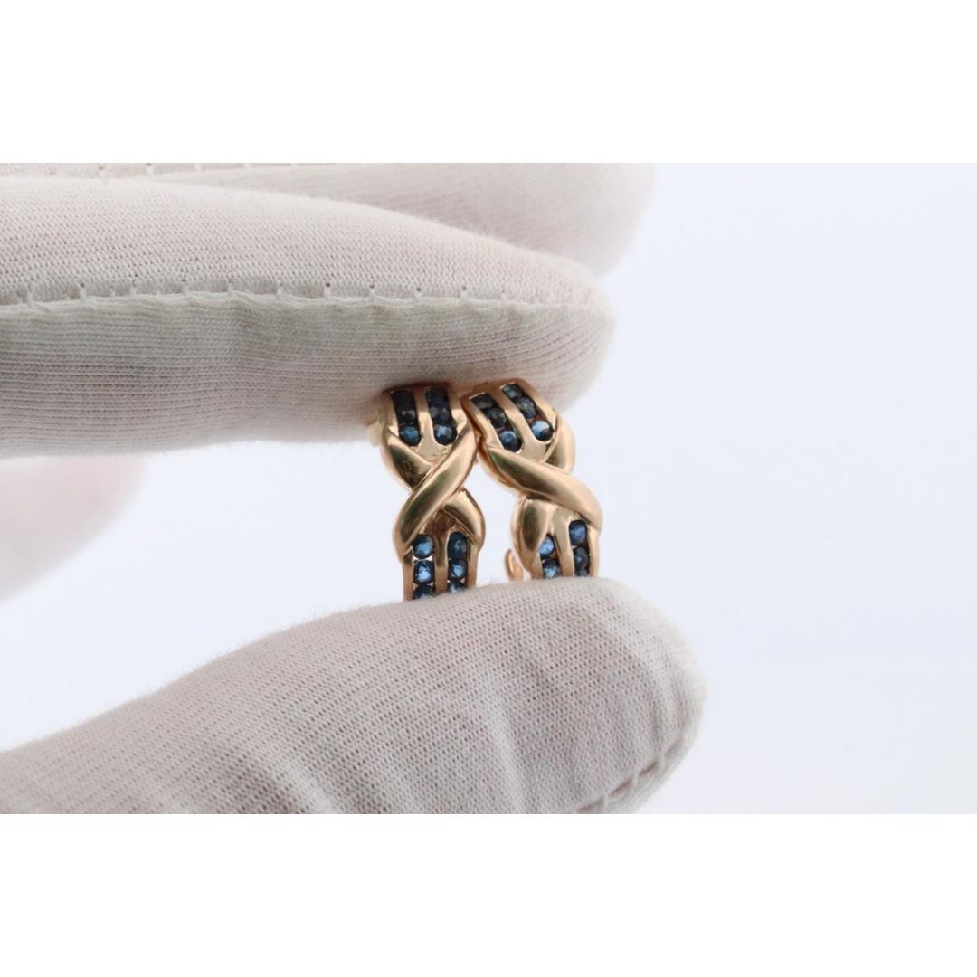 14k Boucles d'oreilles pendantes croix X en saphir. Boucles d'oreilles saphir Channel Channel set en vente 3