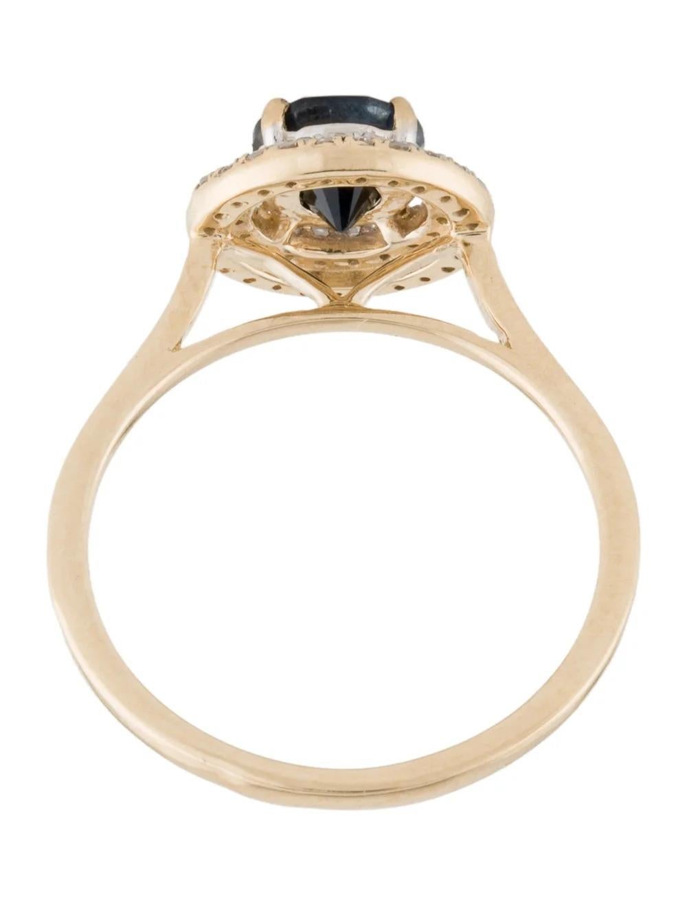 Women's 14K Sapphire & Diamond Cocktail Ring 1.13ctw, Size 6.75 - Fine Statement Jewelry For Sale