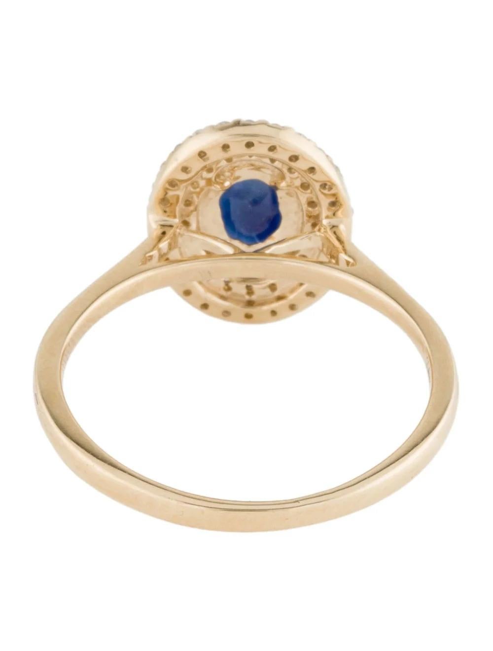 14K Sapphire & Diamond Cocktail Ring, Size 6.25 - Elegant Statement Jewelry In New Condition In Holtsville, NY