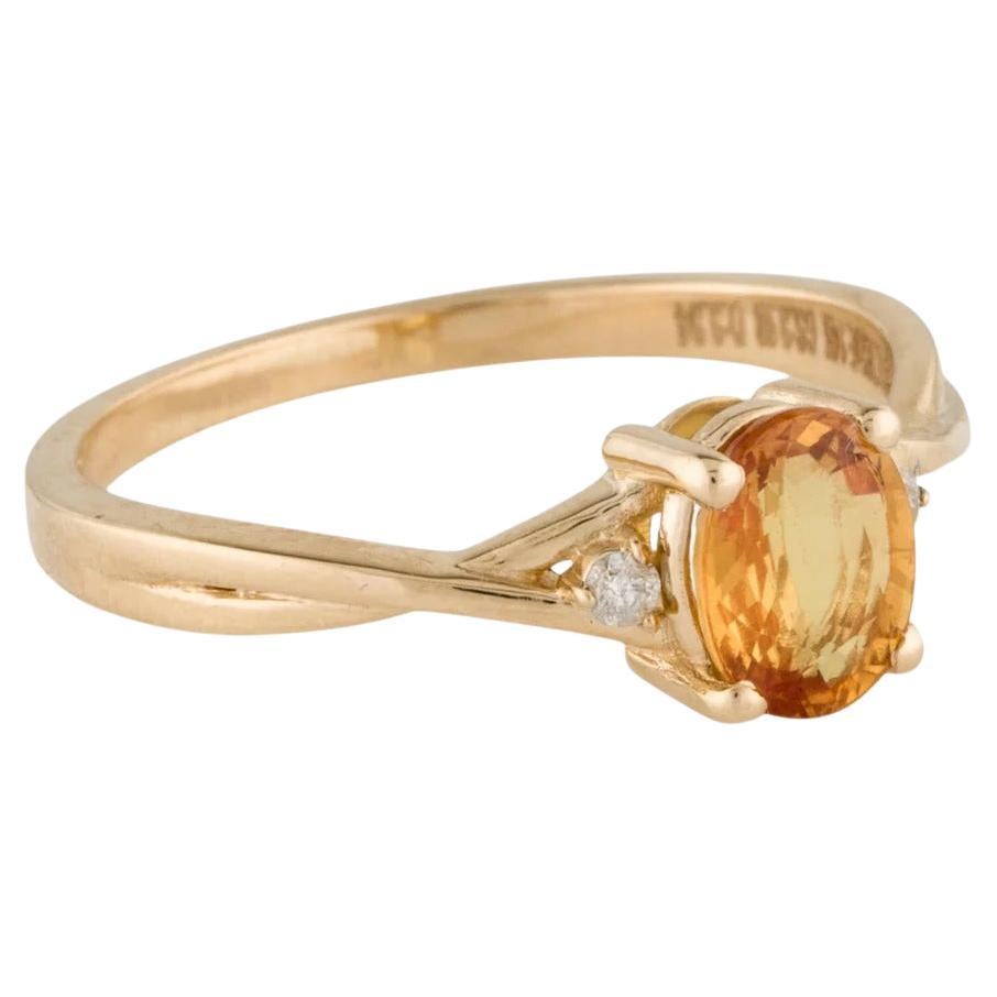 14K Sapphire & Diamond Cocktail Ring, Size 6.75 - Timeless & Elegant Design For Sale