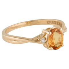 14K Sapphire & Diamond Cocktail Ring, Size 6.75 - Timeless & Elegant Design