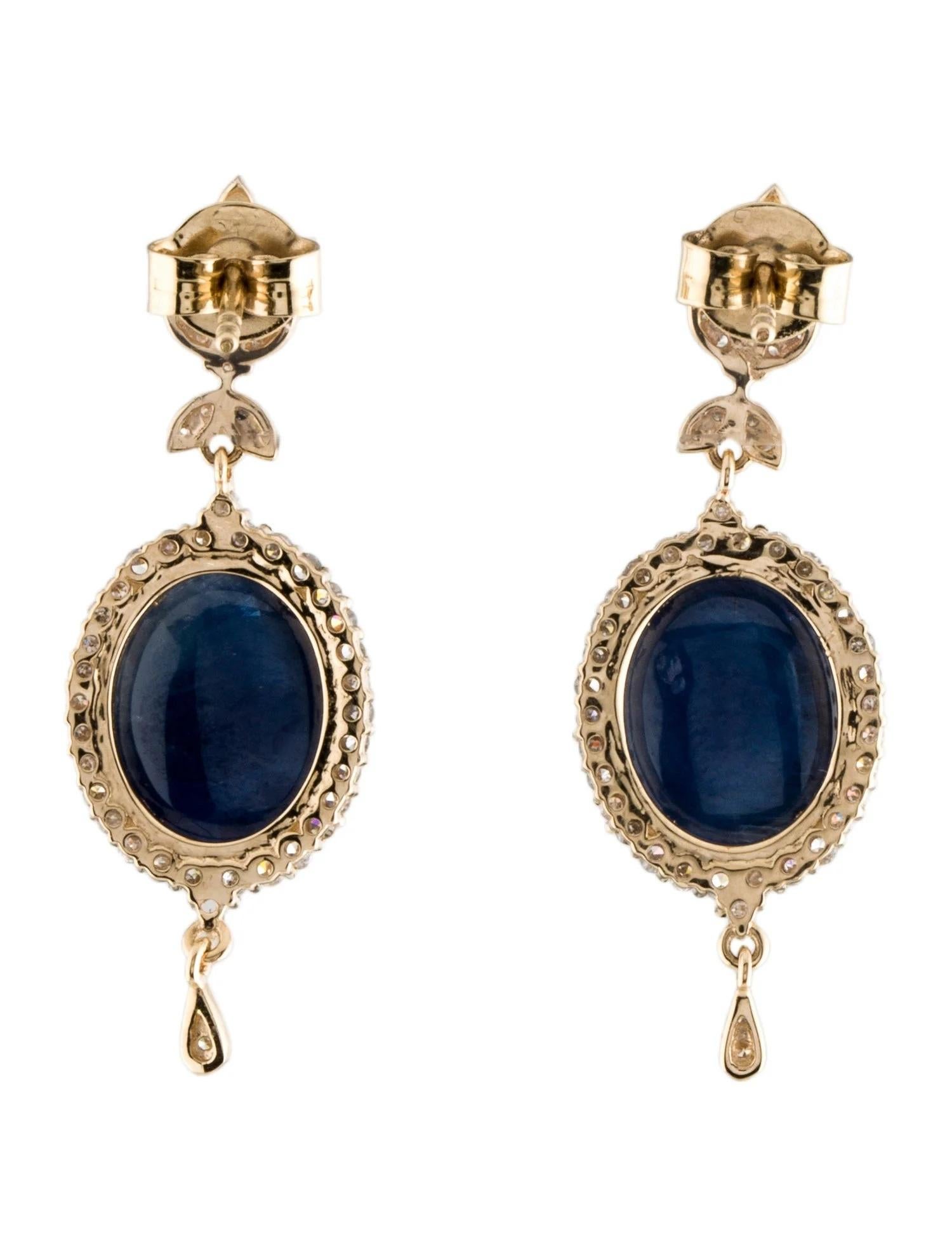 Artist 14K Sapphire & Diamond Drop Earrings, 12.83ctw For Sale