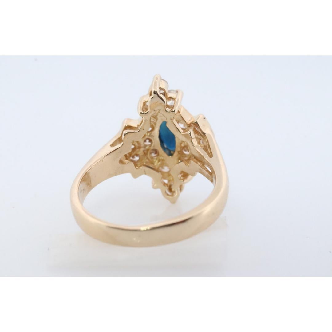 14k Saphir-Diamant-Halo-Ring. Großer Marquise SAPPHIRE mit 2/3ctw Diamanten 3