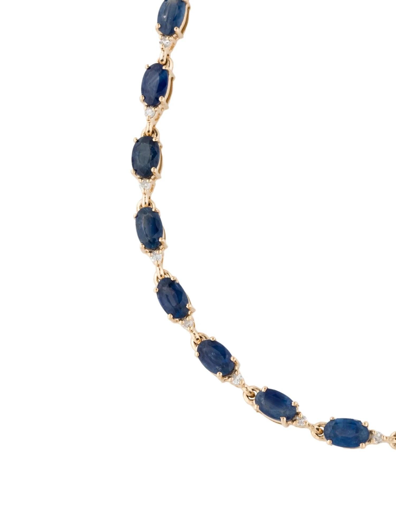 Artist 14K Sapphire & Diamond Link Bracelet, 7.01ctw Oval Brilliant Sapphire For Sale