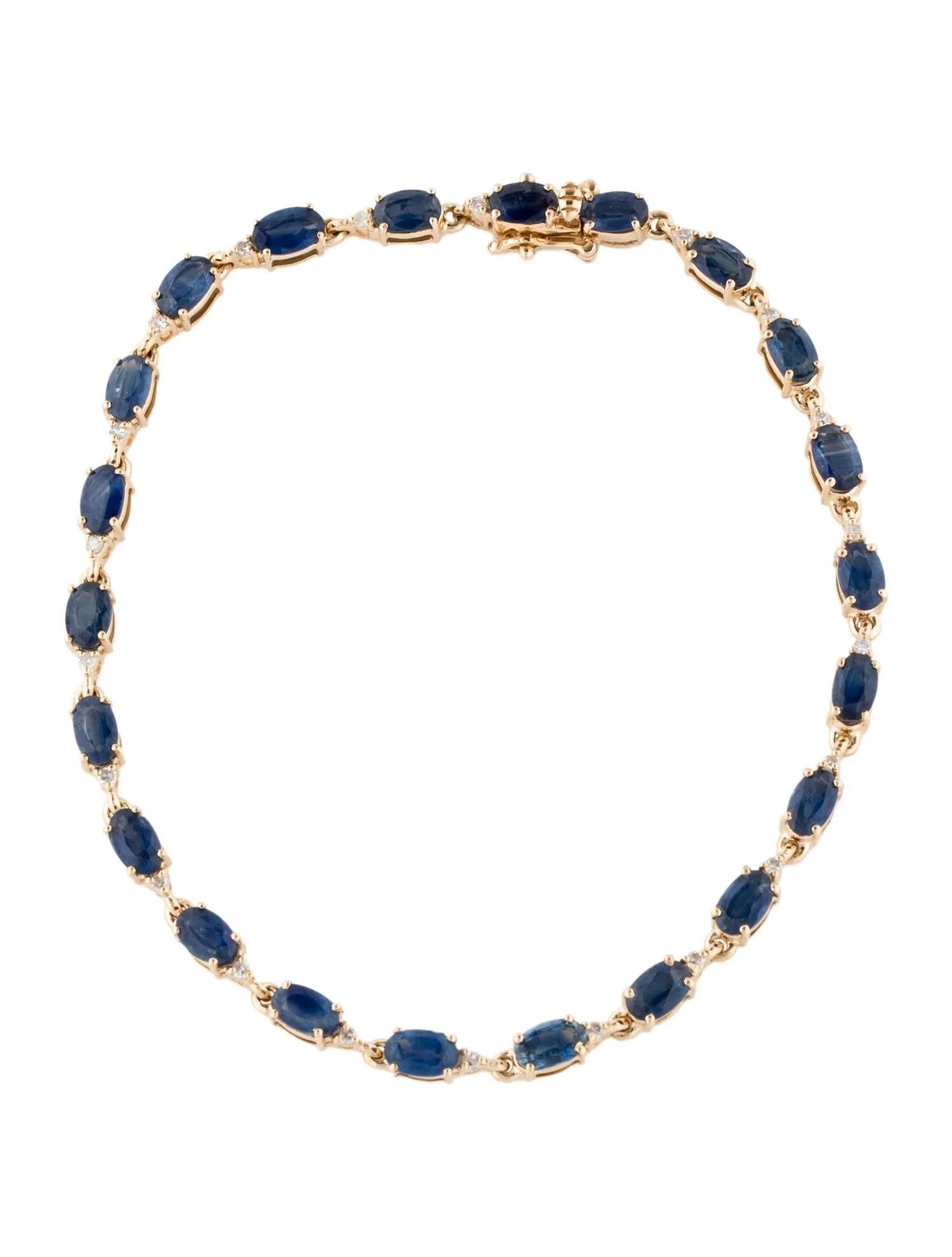 Taille ovale 14K Sapphire & Diamond Link Bracelet, 7.01ctw Oval Brilliant Sapphire en vente