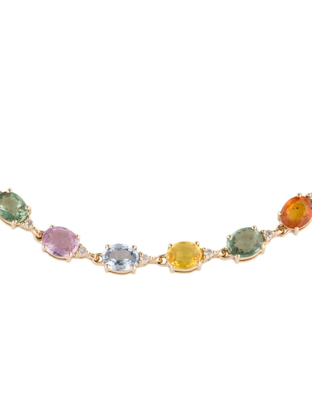 Oval Cut 14K Sapphire Diamond Link Bracelet 8.44ctw - Timeless Statement Jewelry. Luxury For Sale