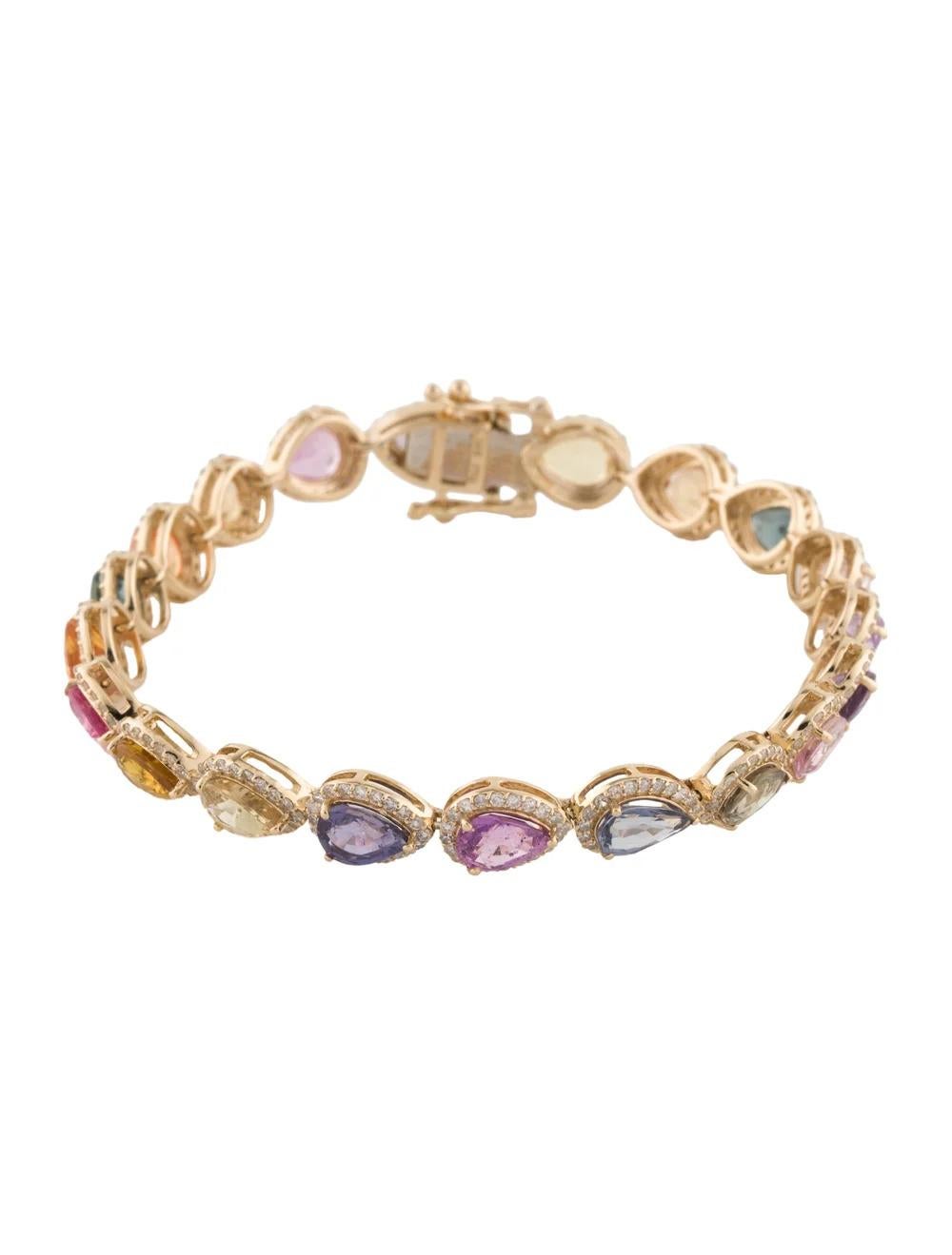 Elevate your ensemble with this stunning 14K Yellow Gold Bracelet, adorned with exquisite gemstones, perfect for any occasion.

Specifications:

* Material: 14K Yellow Gold
* Gemstone: Pear Modified Brilliant Sapphire
* Carat Weight: 14.00
* Stone
