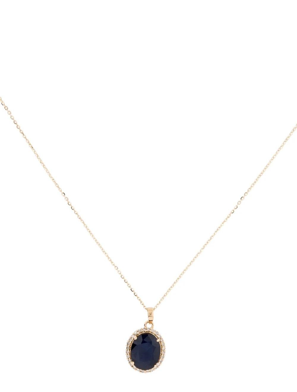 Elevate your jewelry collection with this exquisite 14K Yellow Gold Sapphire and Diamond Pendant Necklace. Crafted with precision and elegance, this necklace is a timeless piece that exudes sophistication and charm.

Specifications:

* Metal Type: