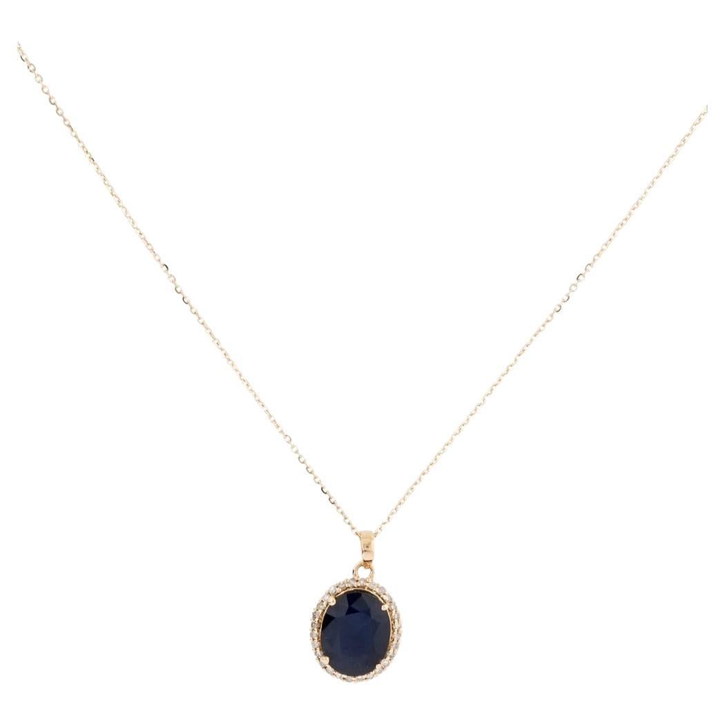 14K Collier pendentif saphir et diamant - 2.82ct - Timeless Elegance, Luxury en vente