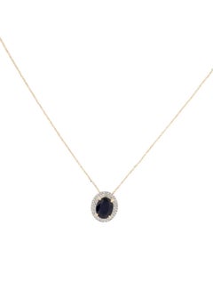14K Sapphire & Diamond Pendant Necklace, 2.99ct - Fine Statement Jewelry Piece