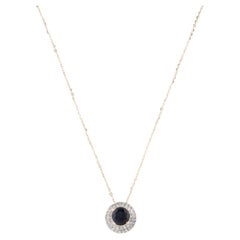 14K Sapphire & Diamond Pendant Necklace - Timeless Elegance, Stunning Jewelry