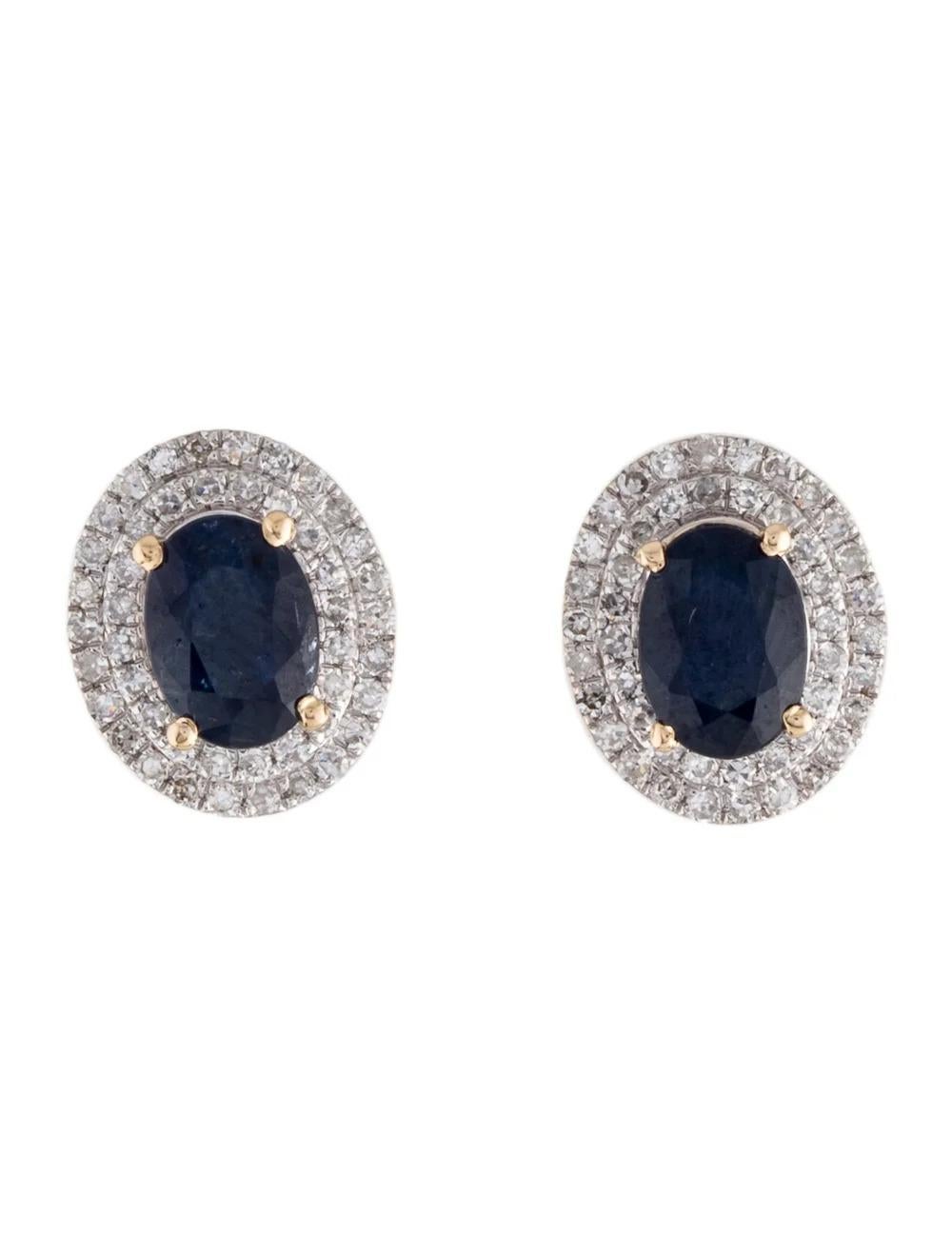 Discover elegance with these stunning 14K Yellow Gold Sapphire and Diamond Stud Earrings. Crafted to perfection, these earrings feature exquisite gemstones set in a timeless design.

Specifications:

* Material: 14K Yellow Gold
* Gemstone: