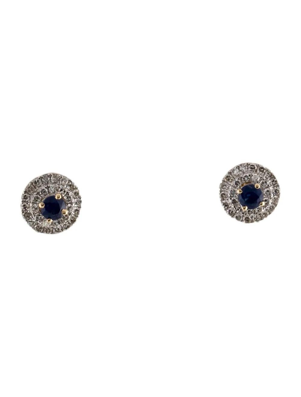 Elevate your style with our exquisite 14K Yellow Gold Sapphire & Diamond Stud Earrings.

Specifications:

* Metal: 14K Yellow Gold
* Length: 0.25