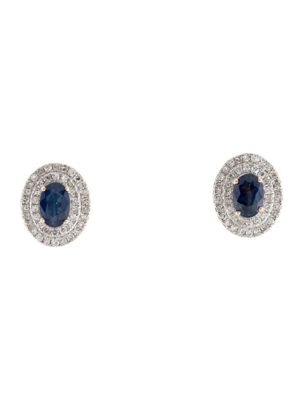 Discover timeless elegance with these captivating Rhodium-Plated & 14K Yellow Gold stud earrings, adorned with Oval Modified Brilliant Sapphires and sparkling diamonds.

SPECIFICATIONS:

* Metal Type: 14K Yellow Gold, Rhodium-Plated
* Total Item