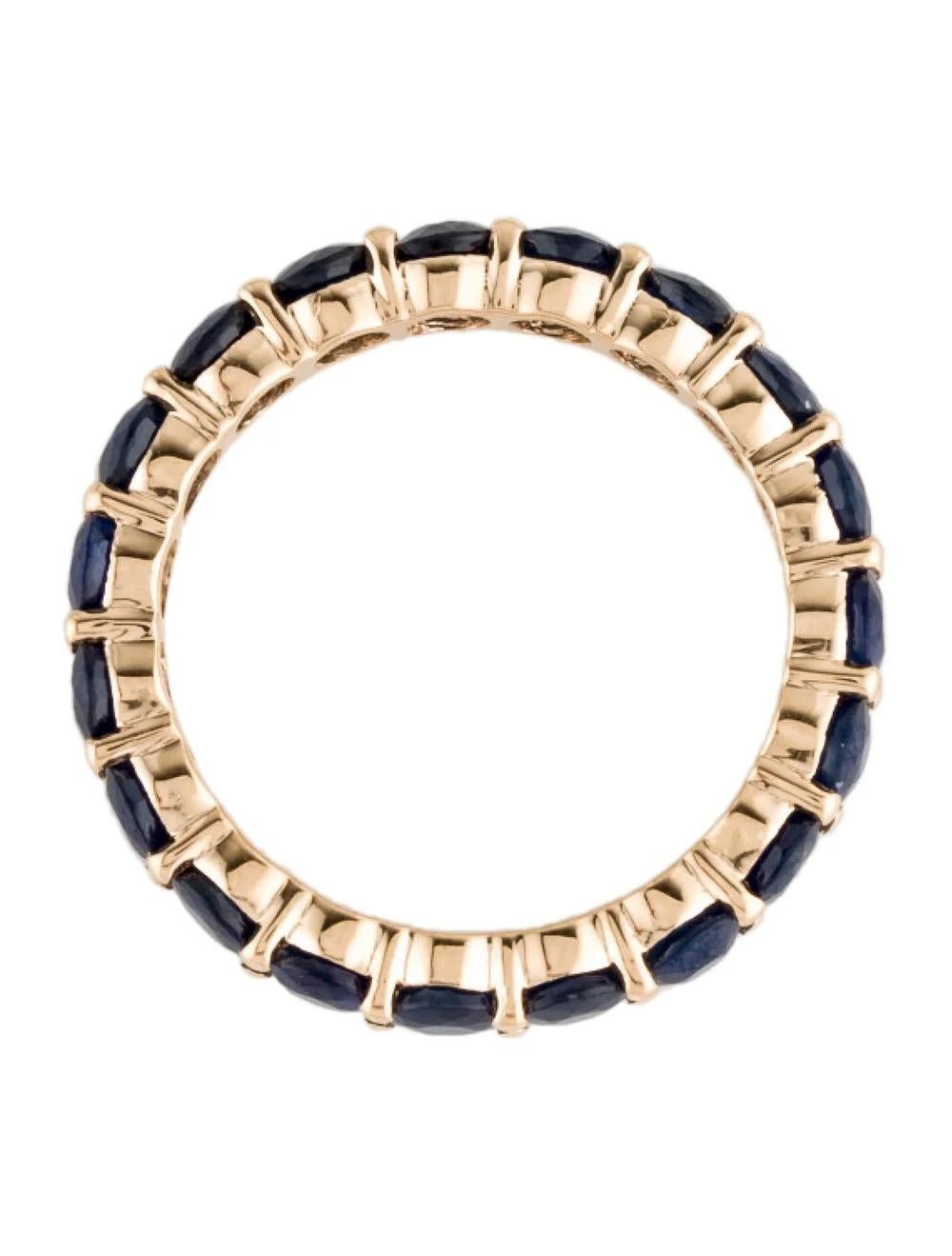 Women's 14K Sapphire Eternity Band Ring 3.80ctw Size 7.5 - Fine Jewelry Blue Gemstone For Sale