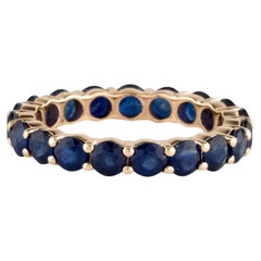 14K Saphir Eternity Band Ring 3.80ctw Größe 7.5 - Feiner Schmuck Blauer Edelstein