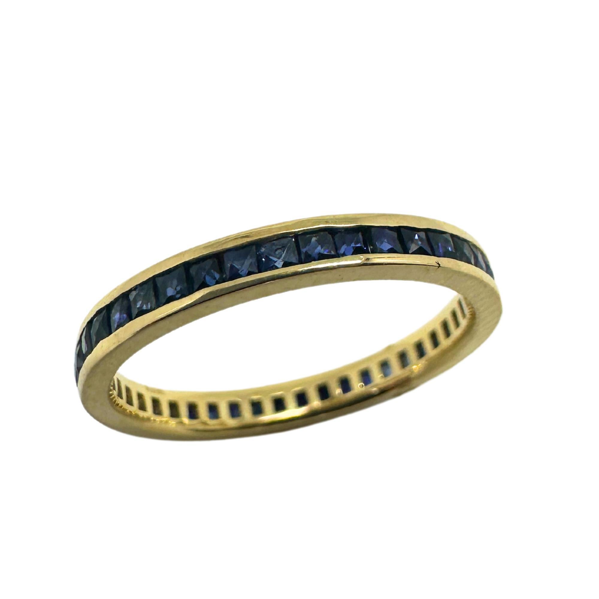 14K Sapphire Eternity Ring In Good Condition For Sale In New York, NY
