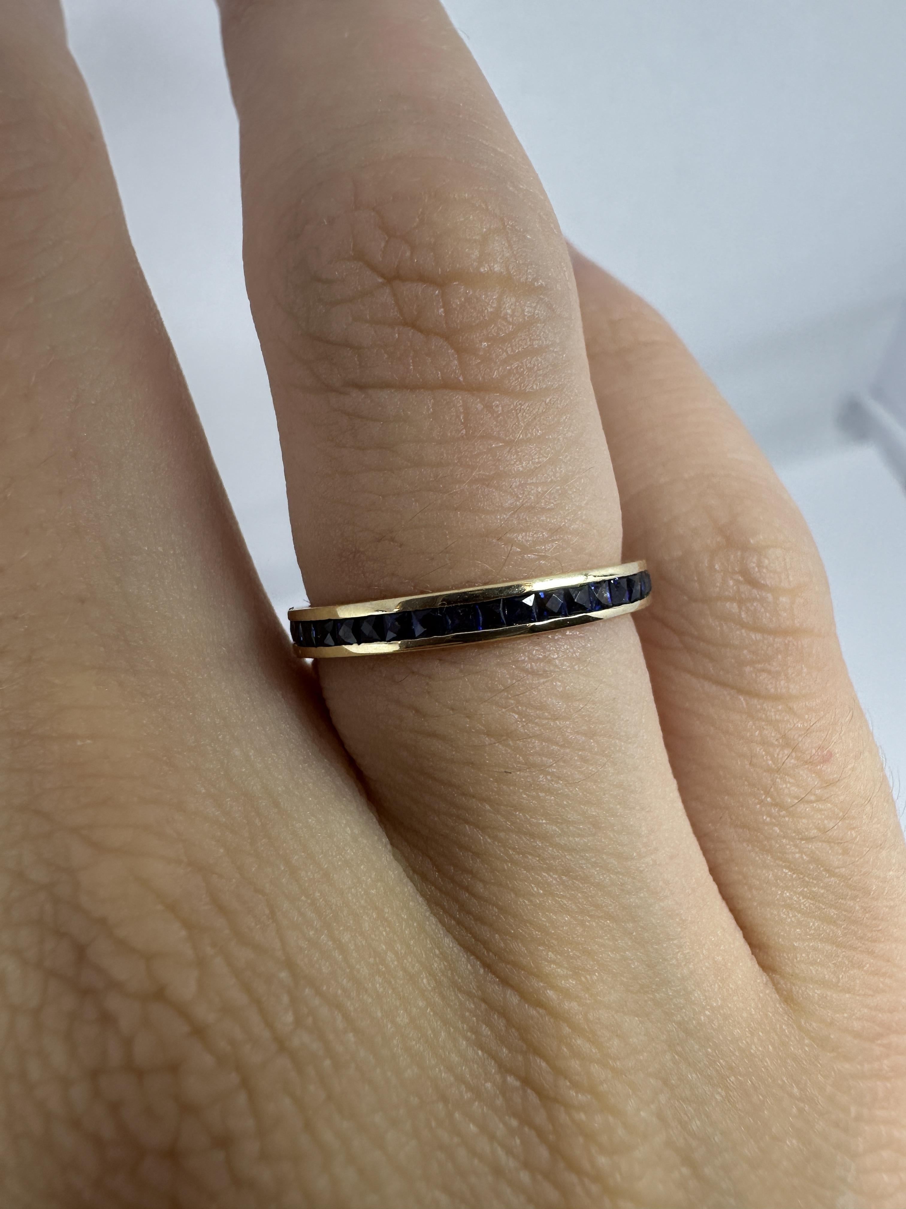 14K Sapphire Eternity Ring For Sale 2