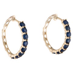 Boucles d'oreilles saphir 14 carats - Accessoire de joaillerie fine de luxe, pierres précieuses bleues