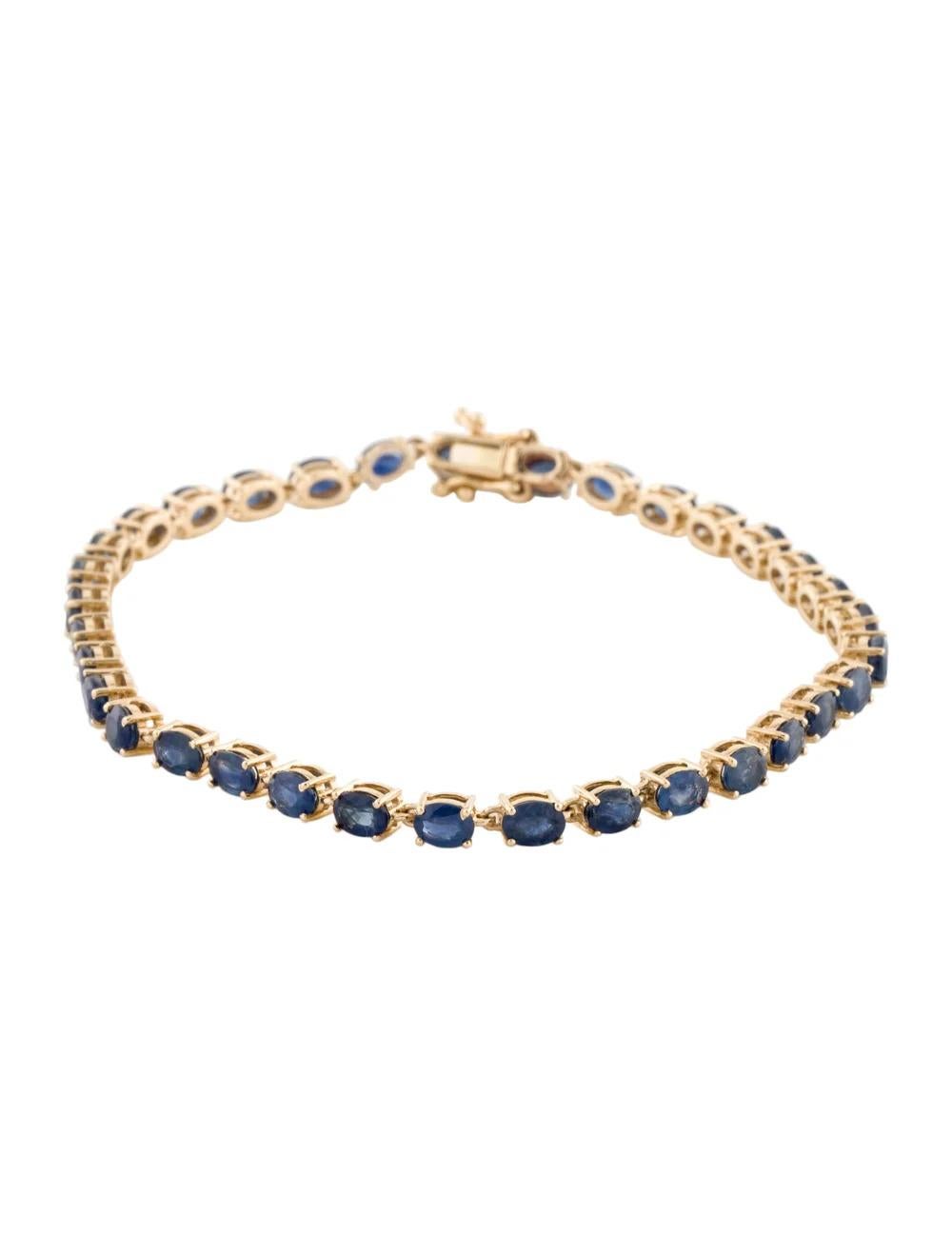 Indulge in luxury with this stunning 14K Yellow Gold Bracelet adorned with a mesmerizing 6.70 Carat Oval Brilliant Sapphire, radiating elegance and sophistication.

Specifications:

* Metal Type: 14K Yellow Gold
* Gemstone:
* Sapphire
* Carat