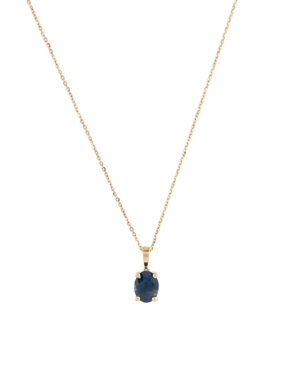 Elevate your style with this exquisite 14K yellow gold pendant necklace featuring a captivating oval modified brilliant sapphire. Crafted to perfection, this necklace exudes sophistication and timeless beauty.

Specifications:

* Metal Type: 14K