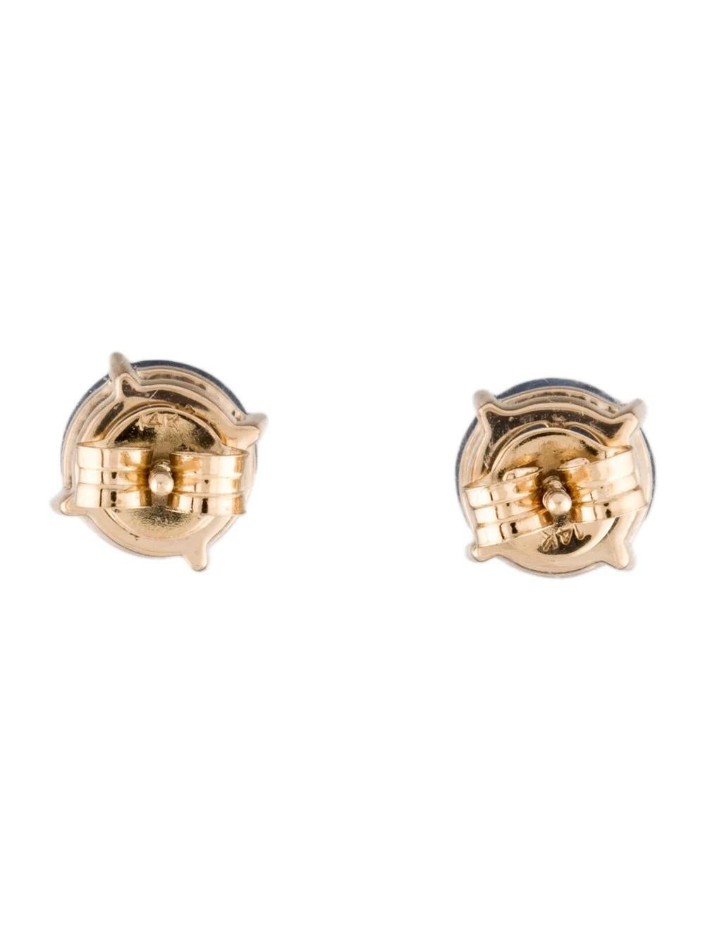 Round Cut 14K Sapphire Stud Earrings 3.69ctw: Timeless Elegance in Yellow Gold - Luxury For Sale
