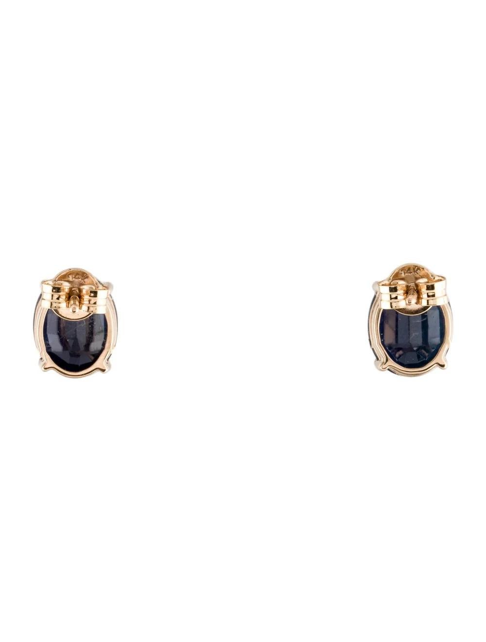 Oval Cut 14K Sapphire Stud Earrings 6.58ctw Timeless, Fine Jewelry for Elegant Style For Sale