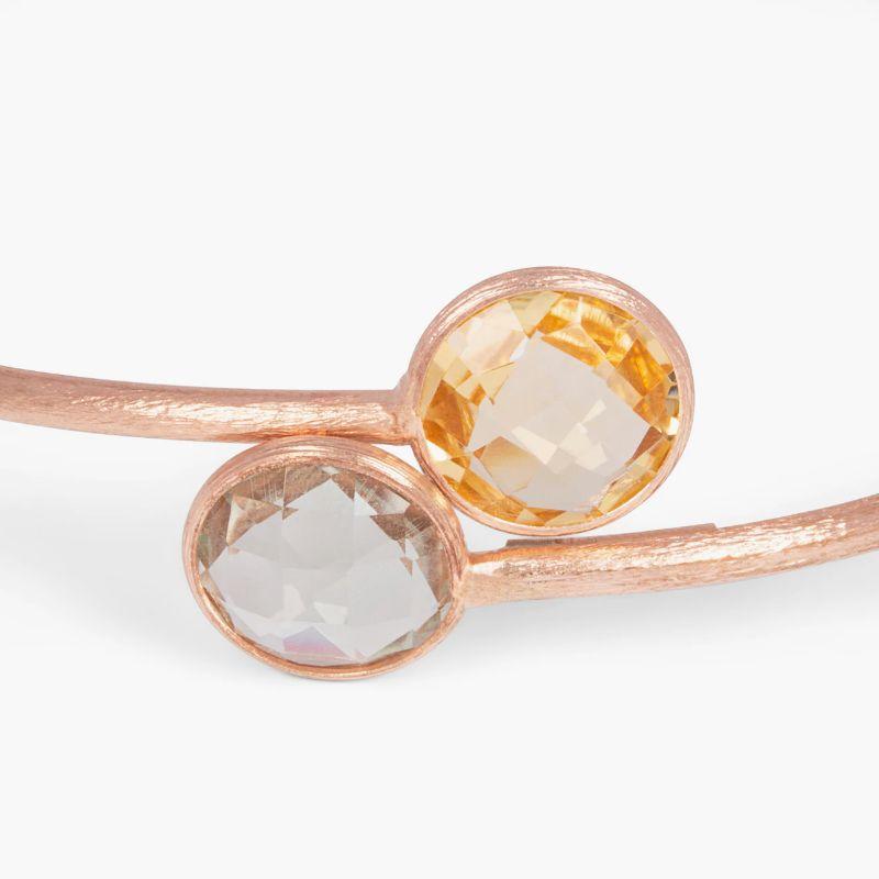Bracciale Kensington in oro rosa satinato 14K con granato e prasiolite In condizioni Nuovo in vendita a Fulham business exchange, London